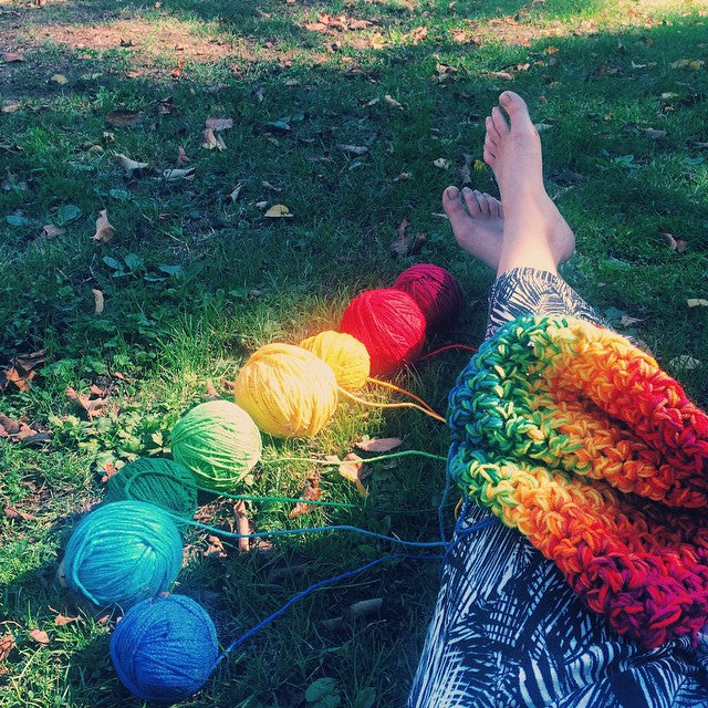 Ultimate Double Rainbow Circle Scarf