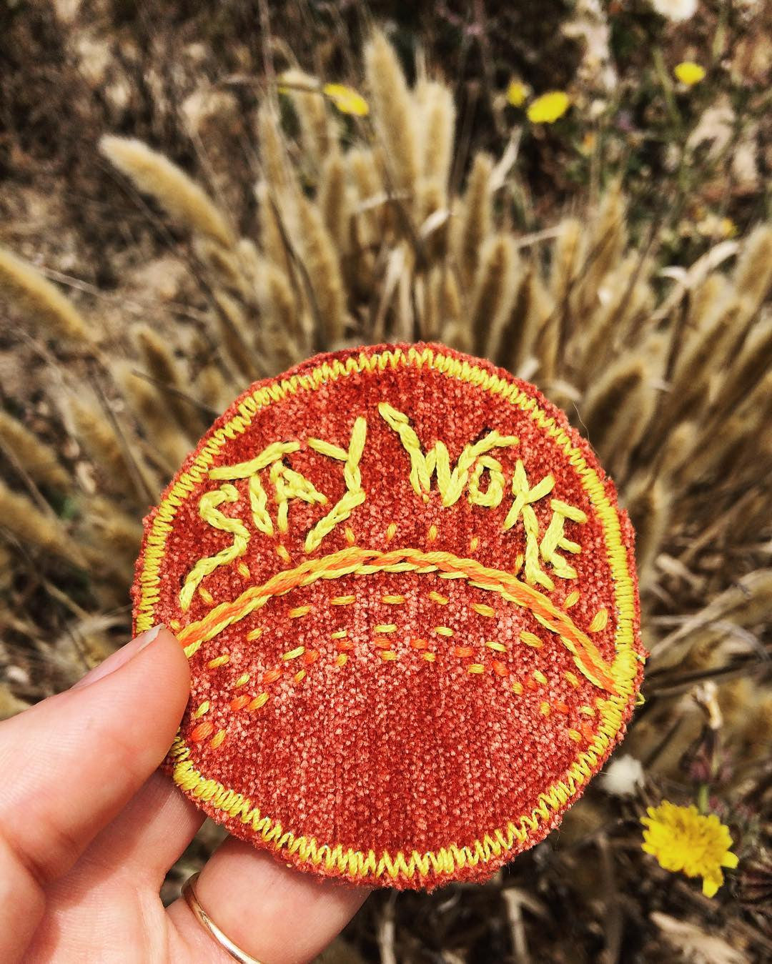 Stay Woke Hand Stitched Patch