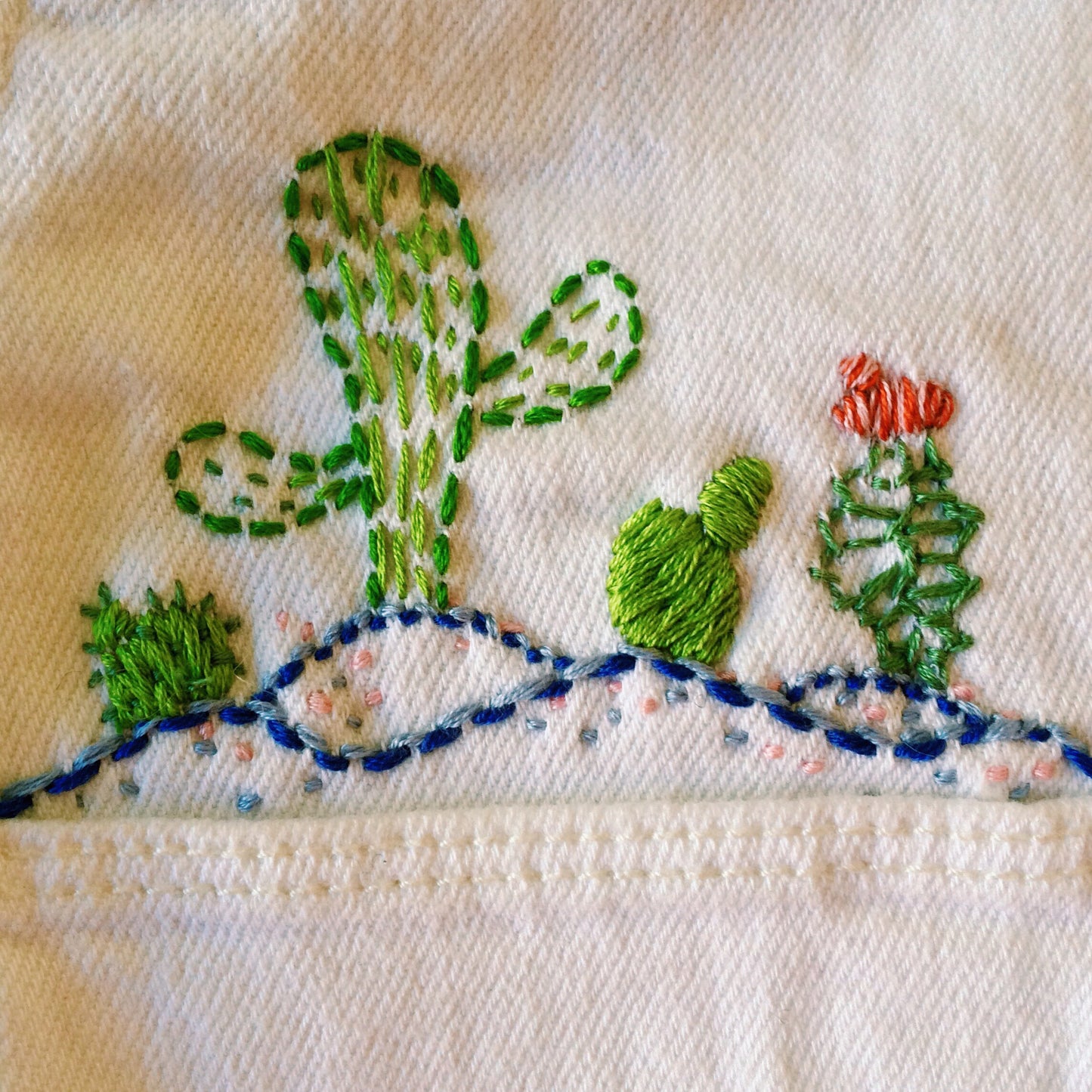 As Above, So Below Embroidered White Denim Jacket