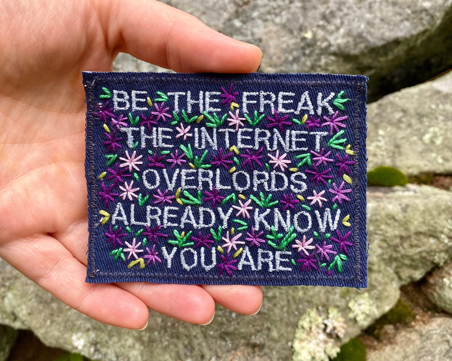 There Are No More Secrets. Handmade Embroidered Canvas Patch. Free Shipping