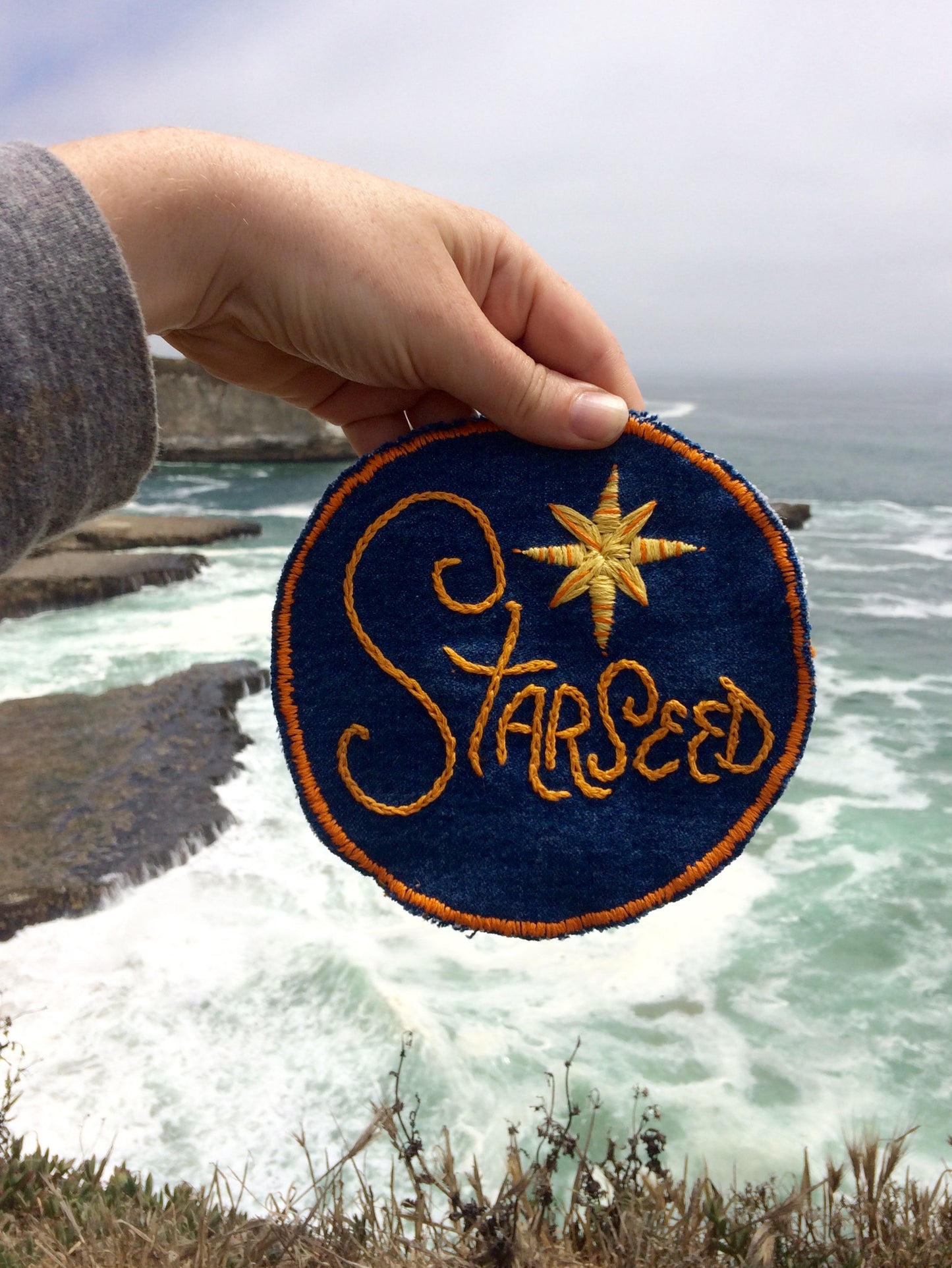 Starseed Embroidered Patch on Vintage Denim