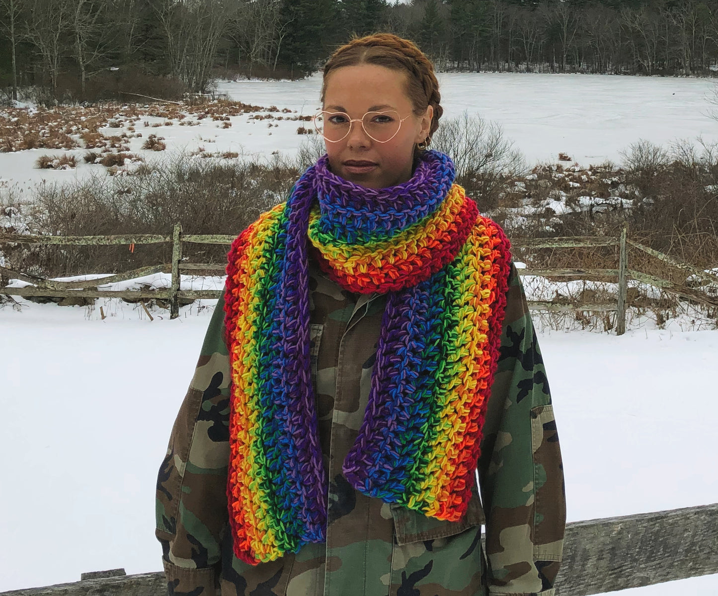 Longest Most Intense Supersonic Rainbow Scarf - One of a Kind and Ready to Ship