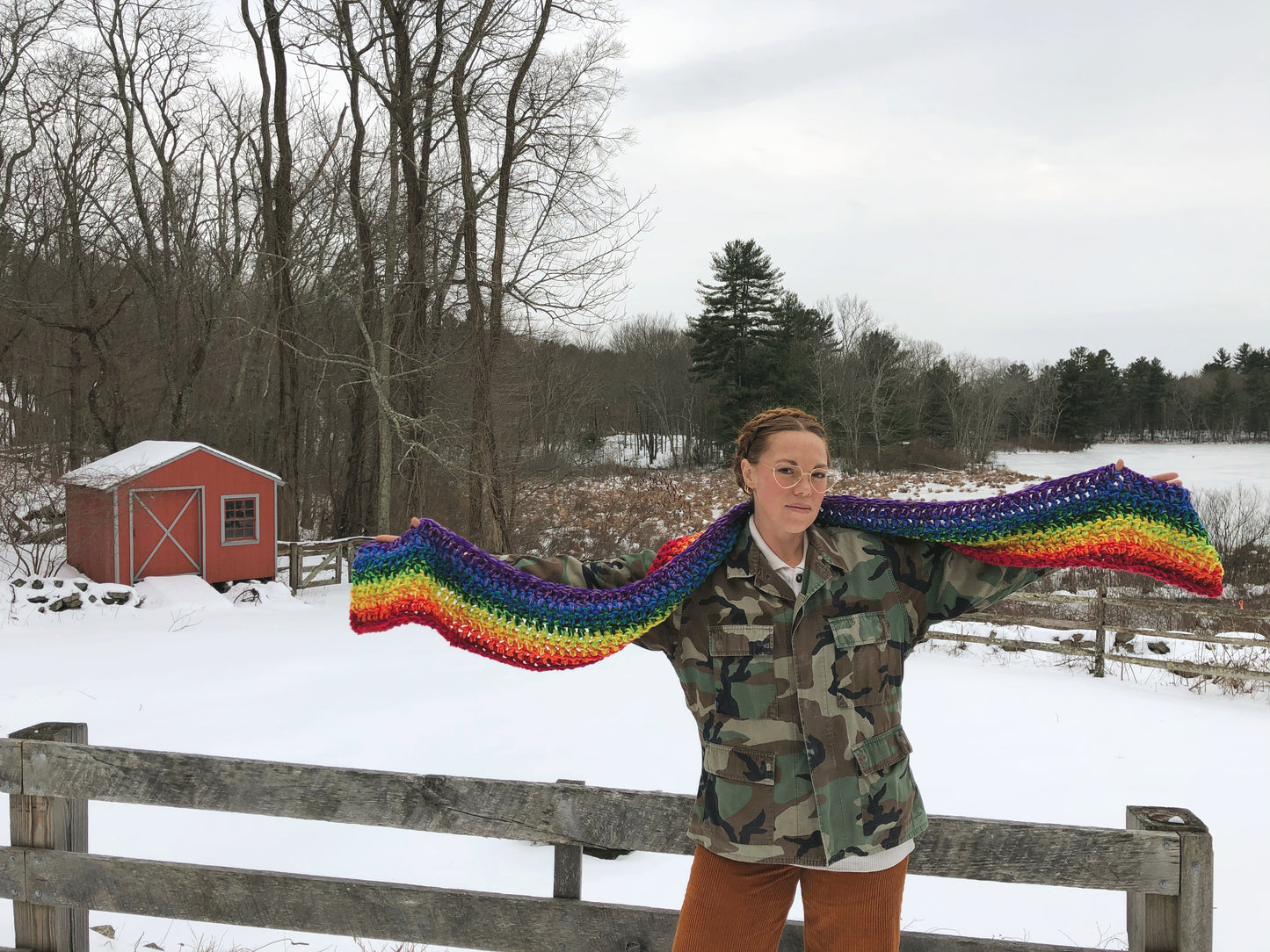 Longest Most Intense Supersonic Rainbow Scarf - One of a Kind and Ready to Ship