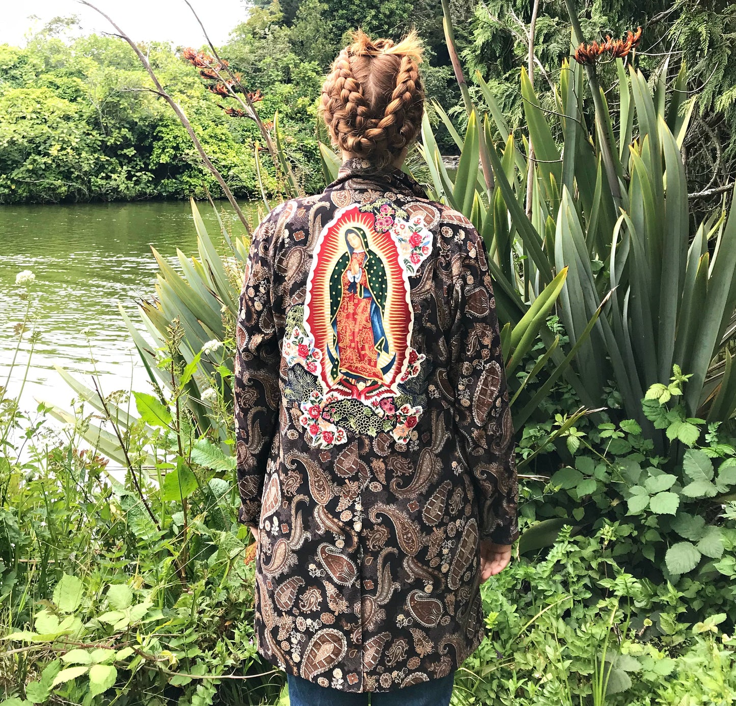 Virgen de Guadalupe Goes to Paisley Park. Vintage Art Jacket