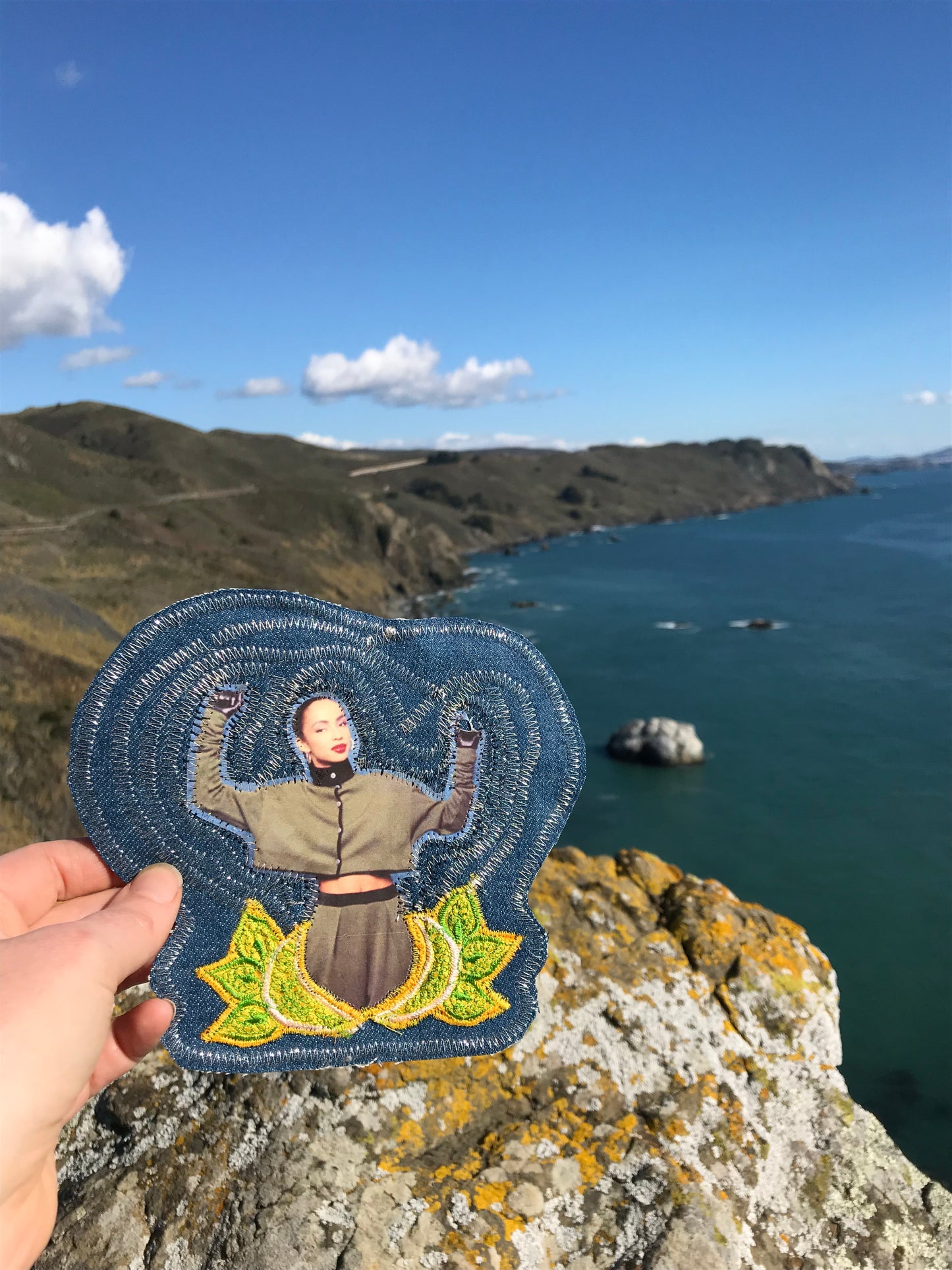 Sade. Handmade Embroidered Denim Patch