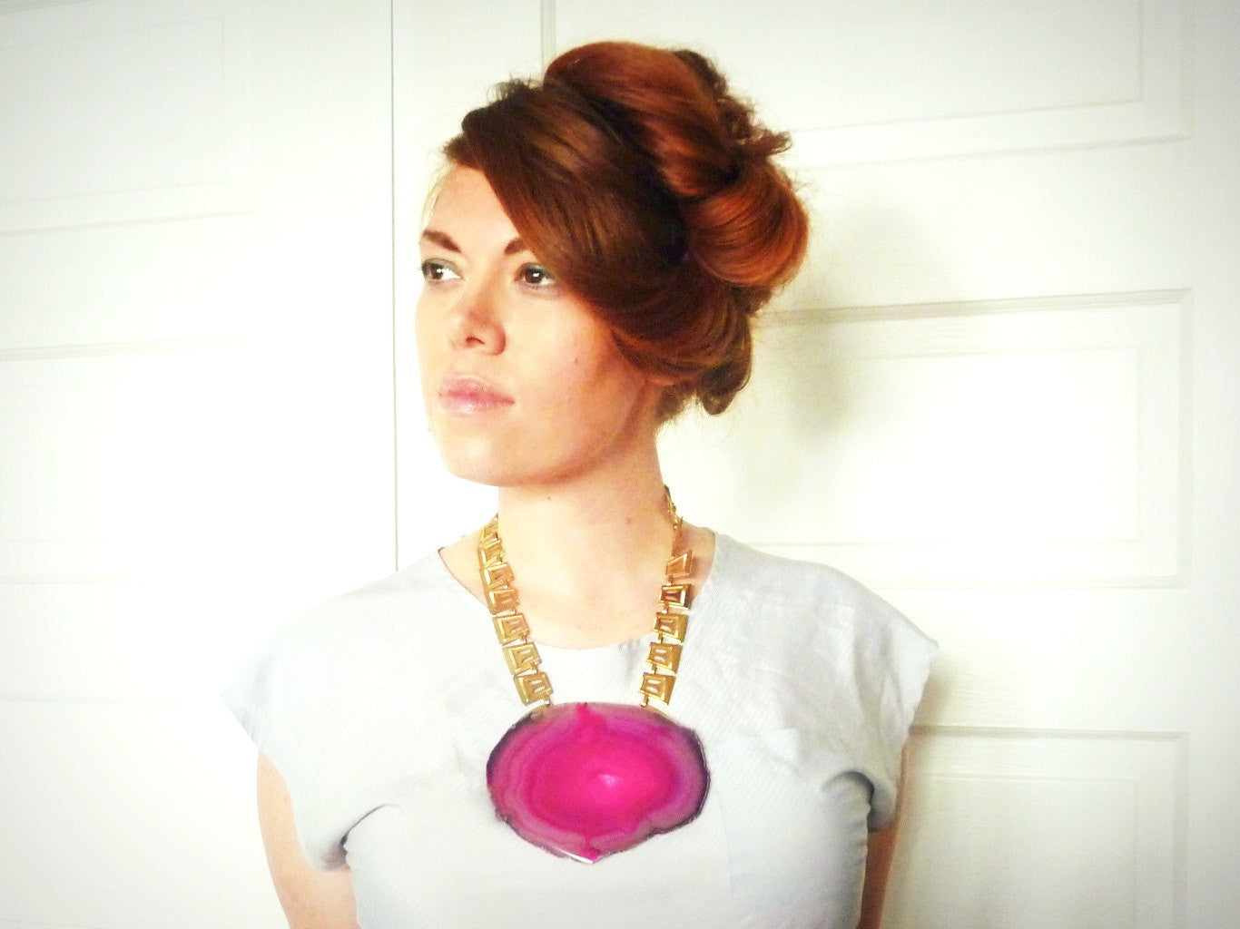 Electric Agate Statement Necklace