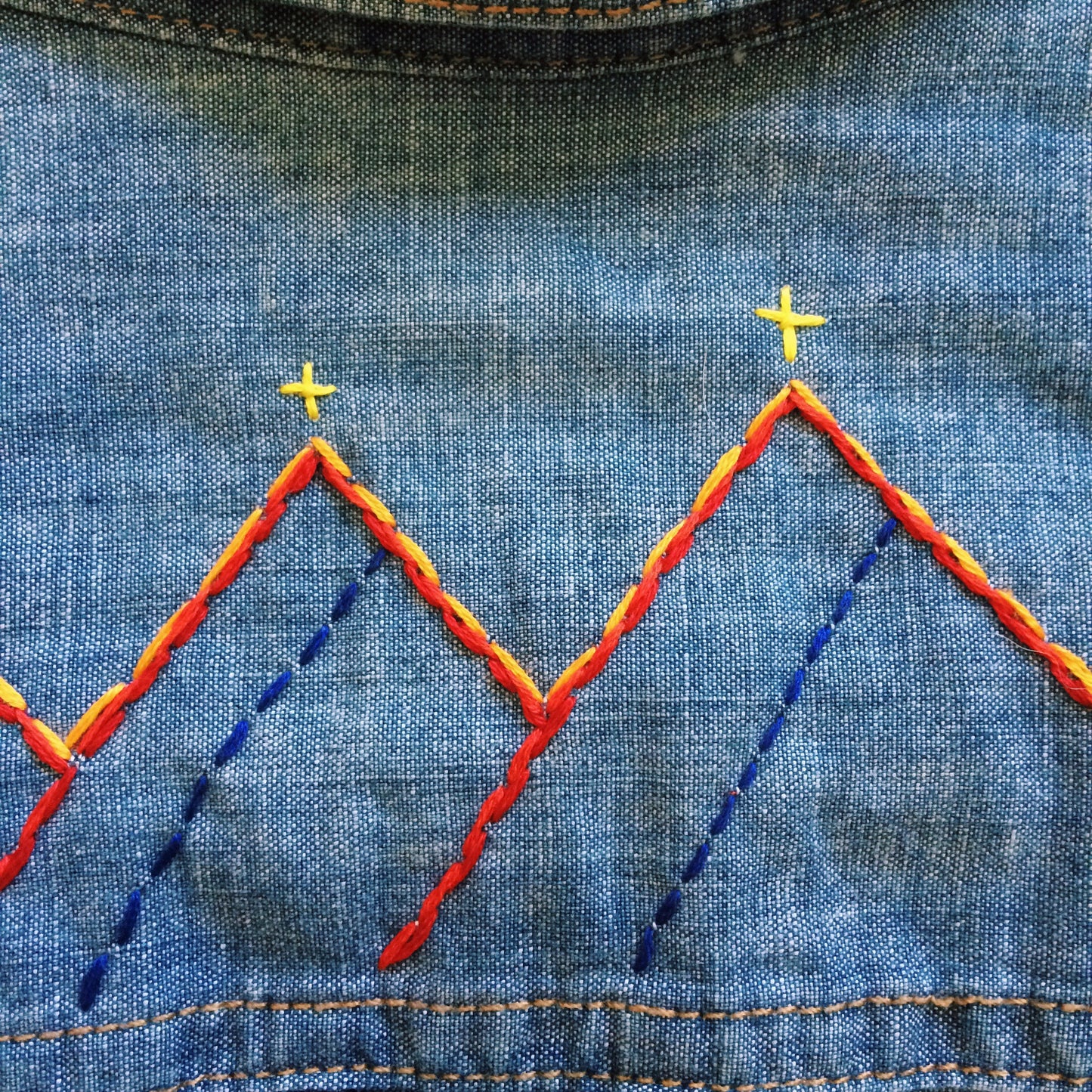 Nightbird Hand-Embroidered Denim Shirt