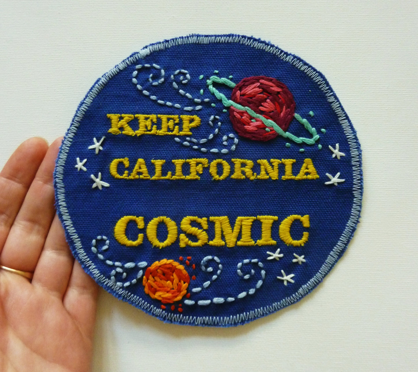 Keep California Cosmic! Hand-Stitched Embroidered Patch
