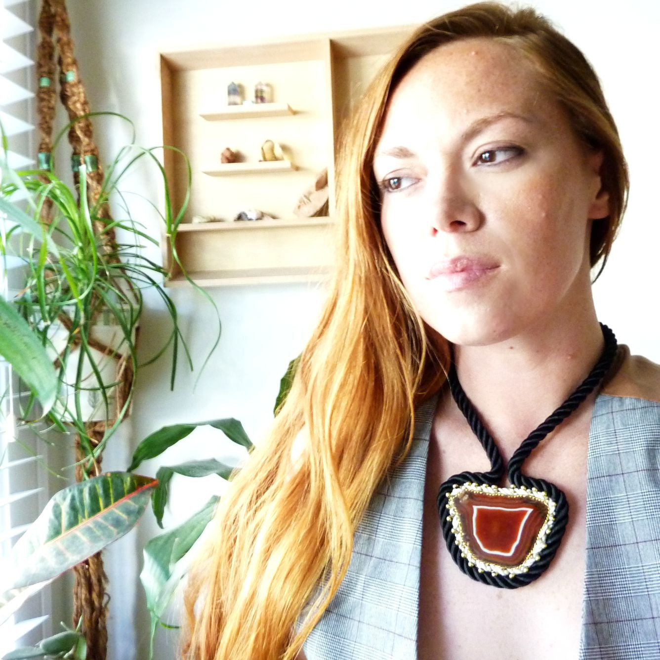 Agate Slice Choker Necklace