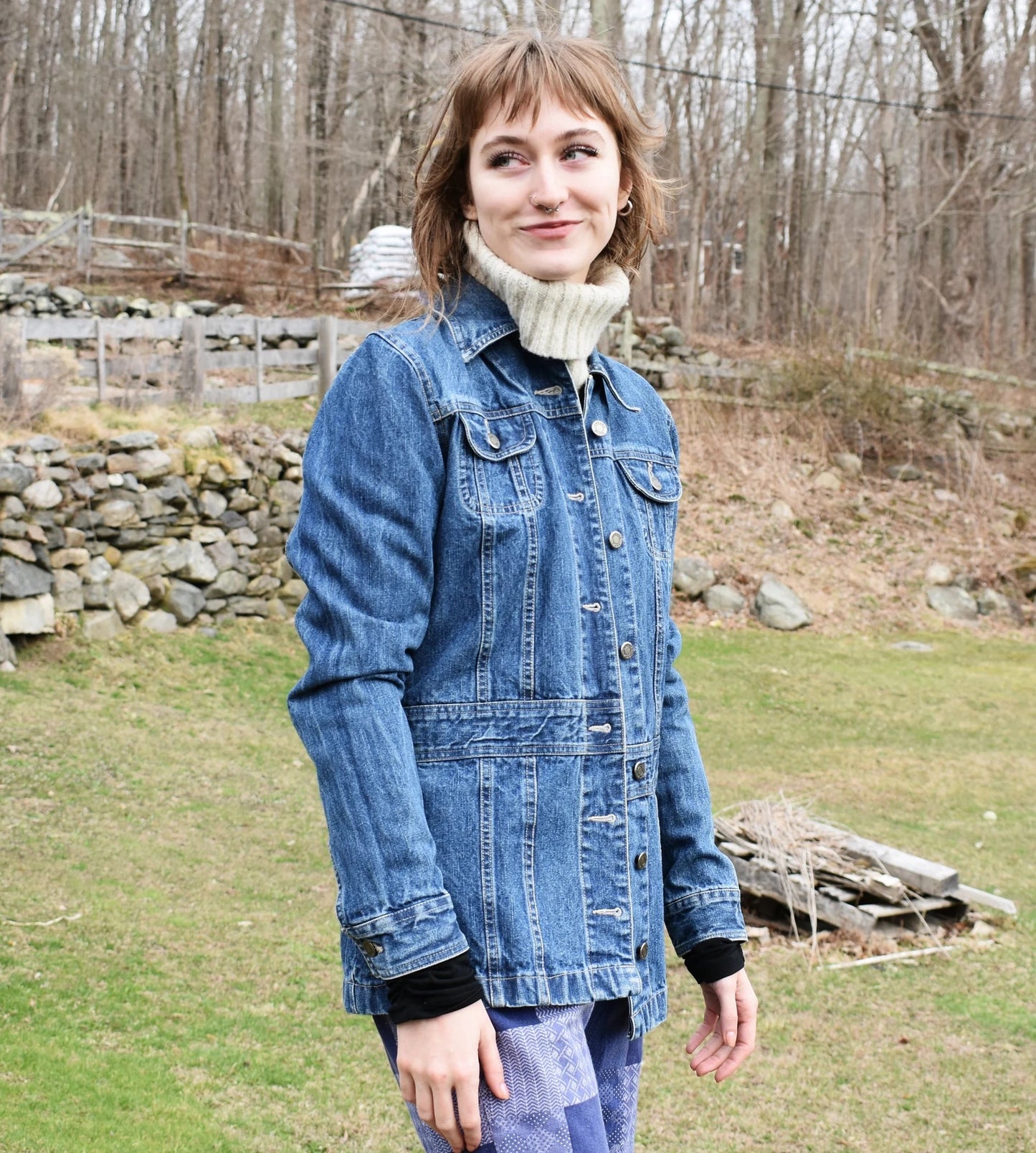 Poppies, Sunshine and Girls! Appliqué and Hand Embroidered Upcycled Denim Art Jacket