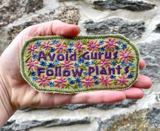 Avoid Gurus. Terence McKenna Quote. Handmade Patch