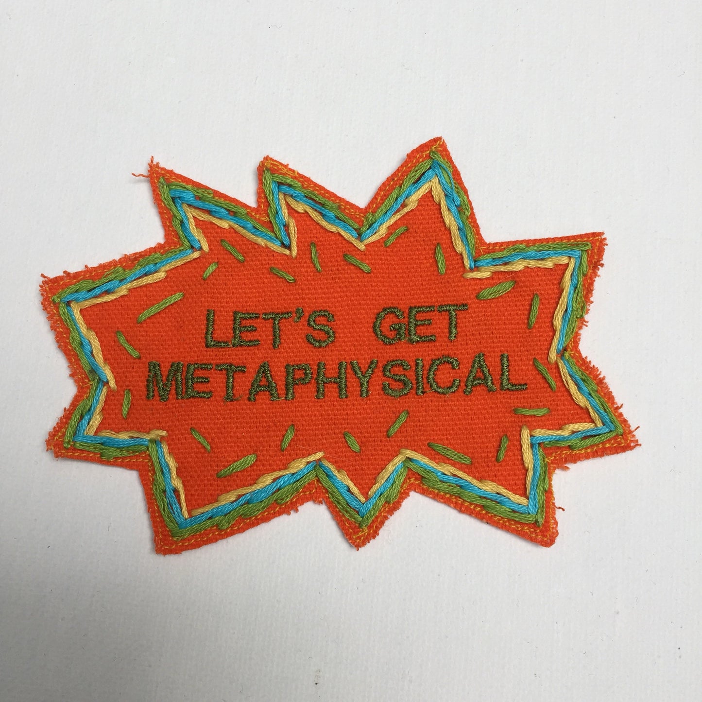Let's Get Metaphysical! Handmade Embroidered Canvas Patch