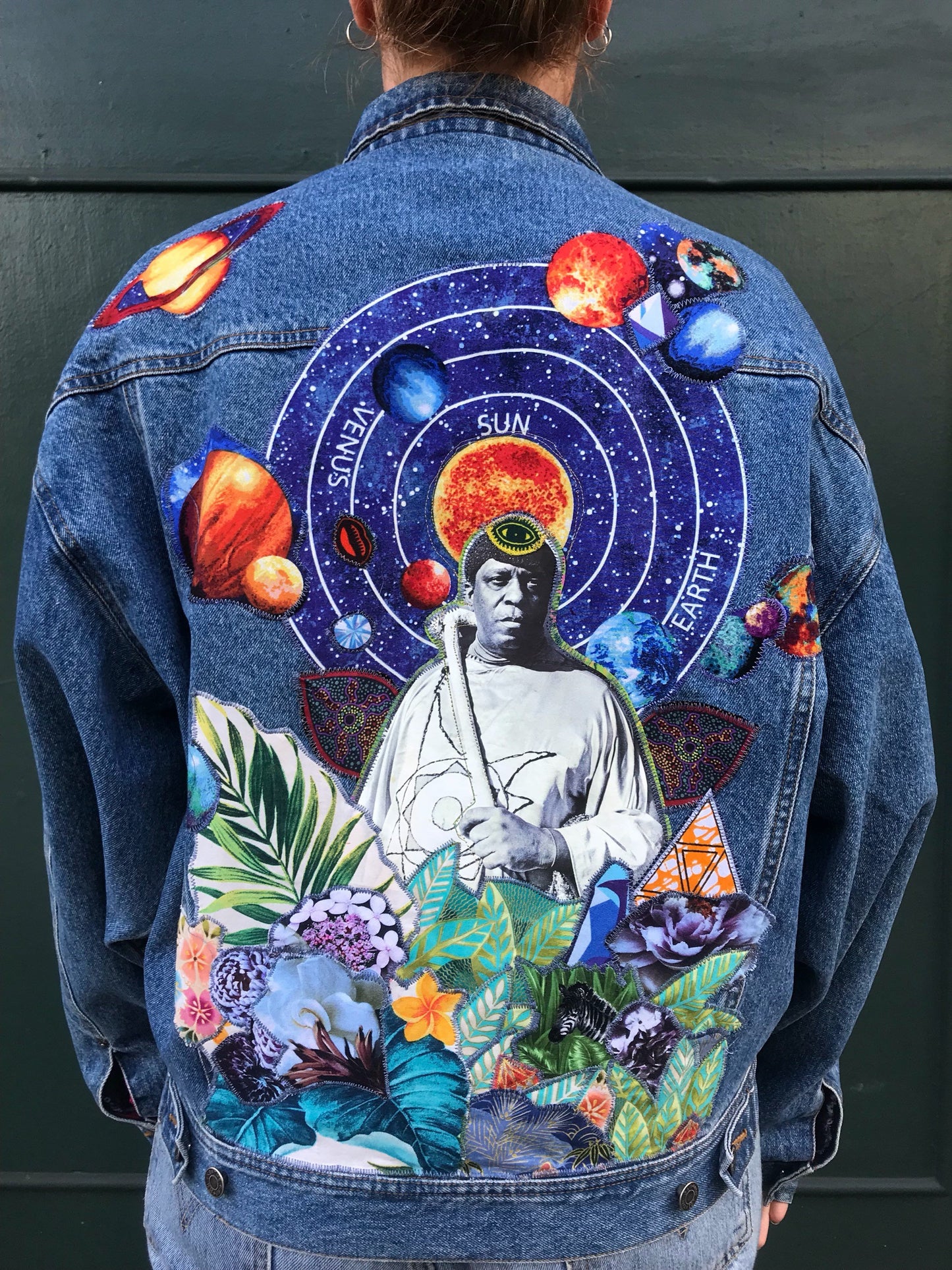 Sun Ra Cosmic Vintage Denim Tribute Art Jacket