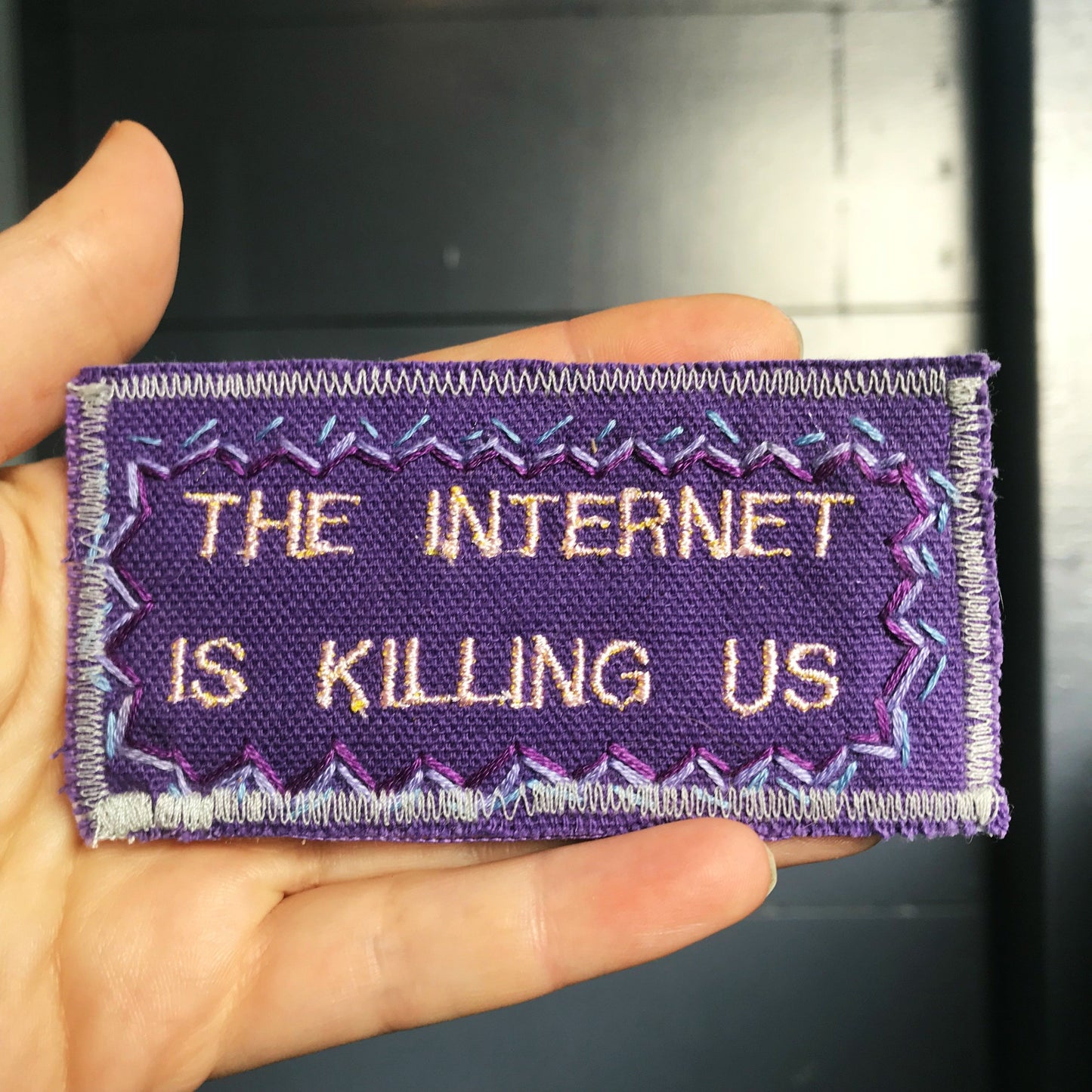 The Internet - Handmade Embroidered Canvas Patch