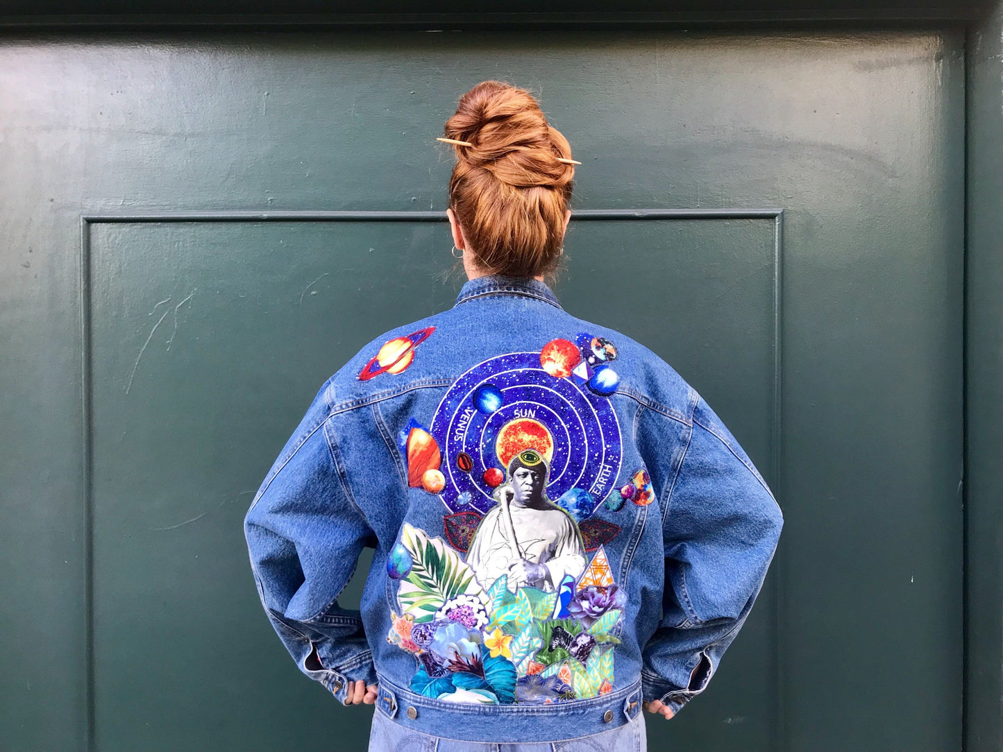 Sun Ra Cosmic Vintage Denim Tribute Art Jacket
