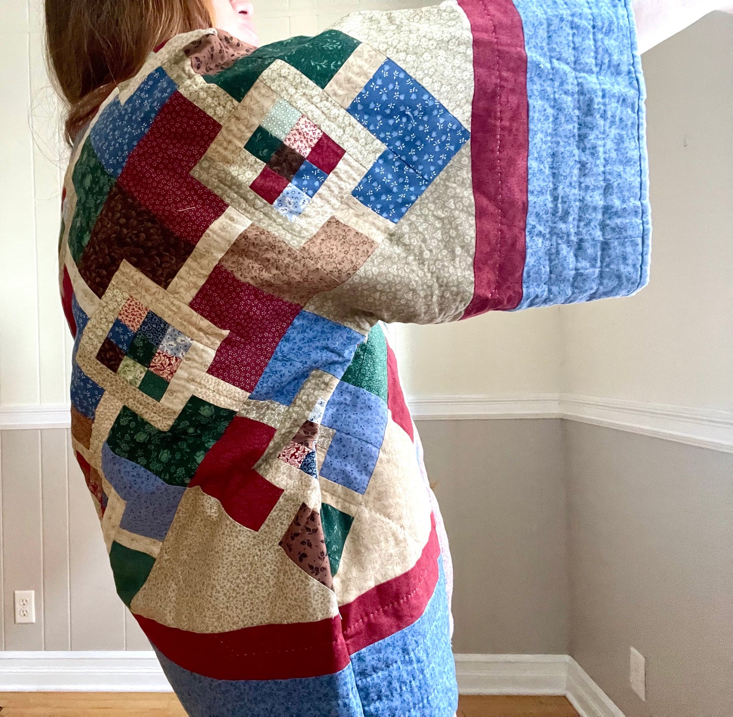 Patchwork Quilt Coat. Vintage Quilt. One of a Kind. Medium - Large. Open Sized. 100% Cotton. Natural Fiber