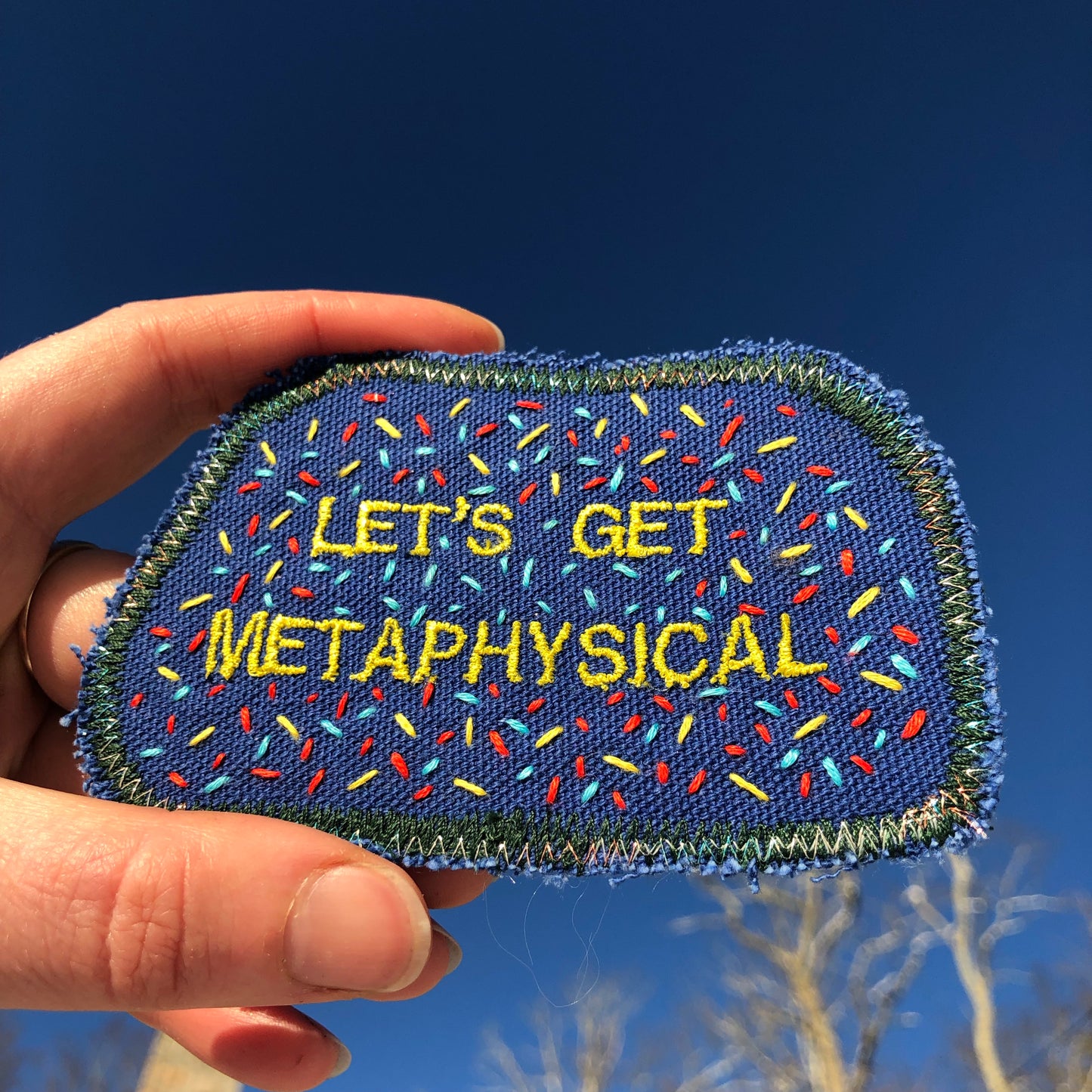 Let's Get Metaphysical! Handmade Embroidered Canvas Patch