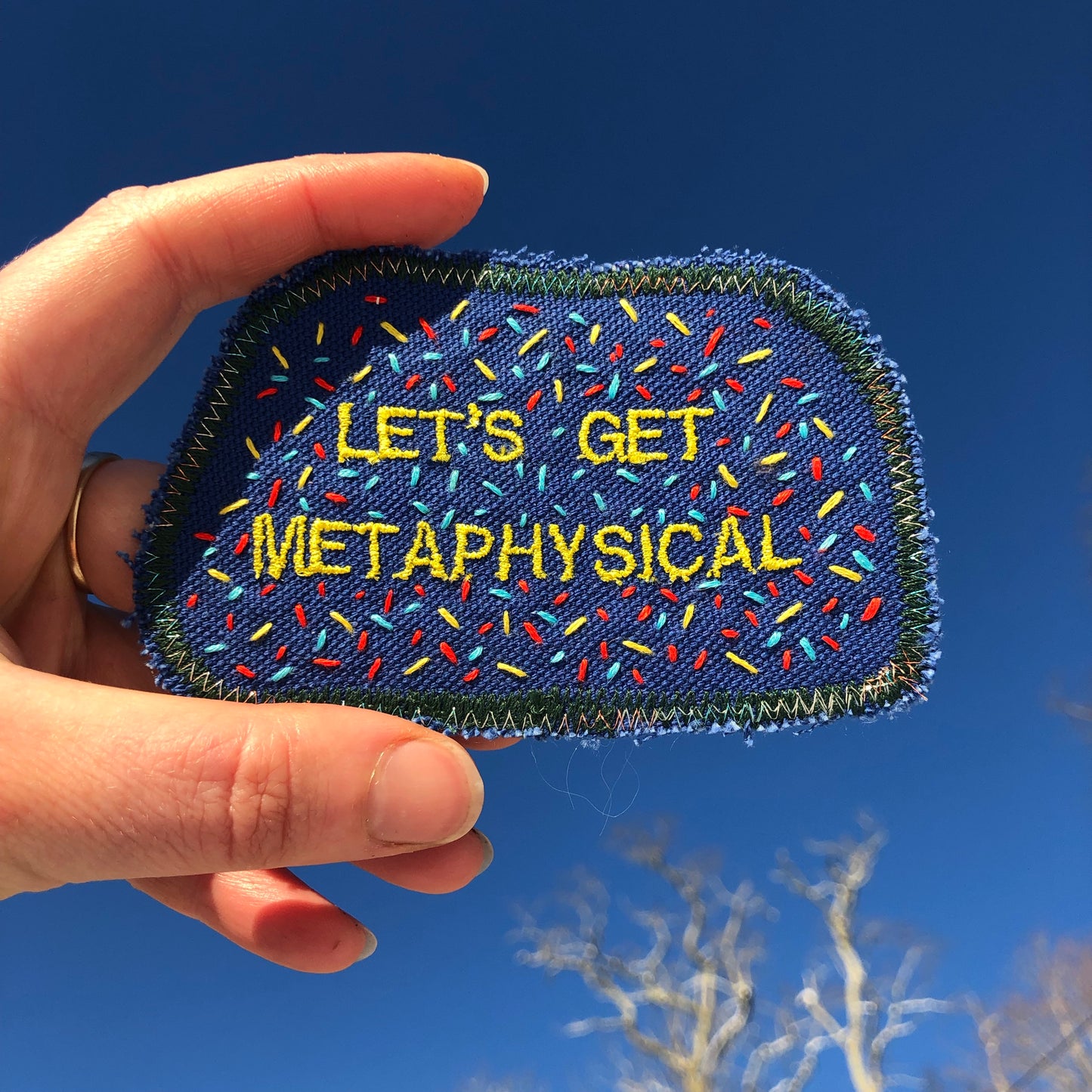 Let's Get Metaphysical! Handmade Embroidered Canvas Patch