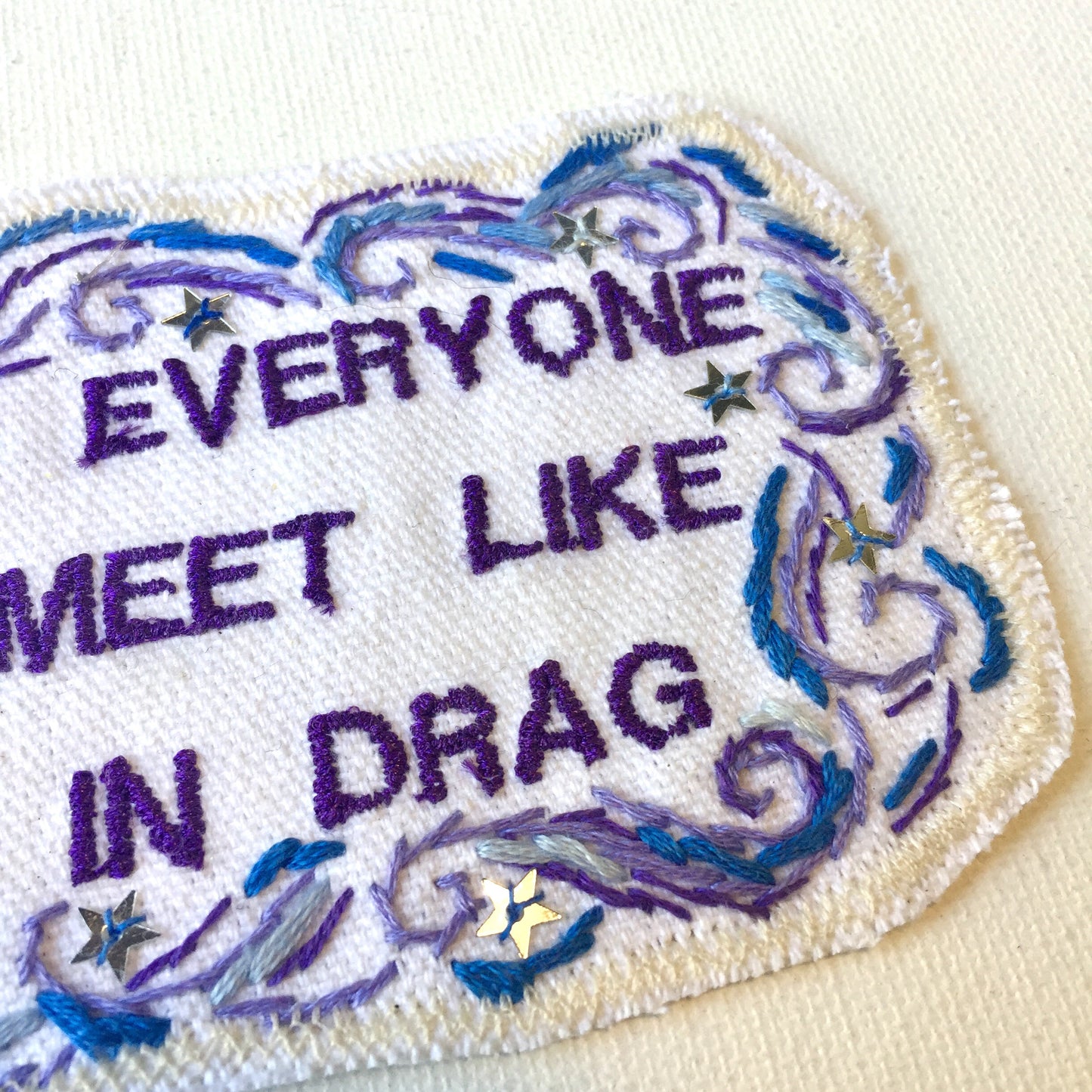 Ram Dass Quote. Handmade Embroidered Canvas Patch. One of a Kind
