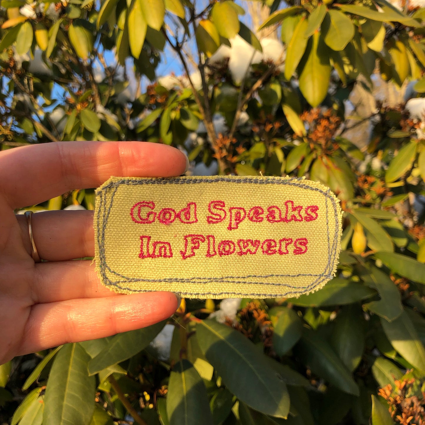 God Speaks in Flowers - Embroidered Patch
