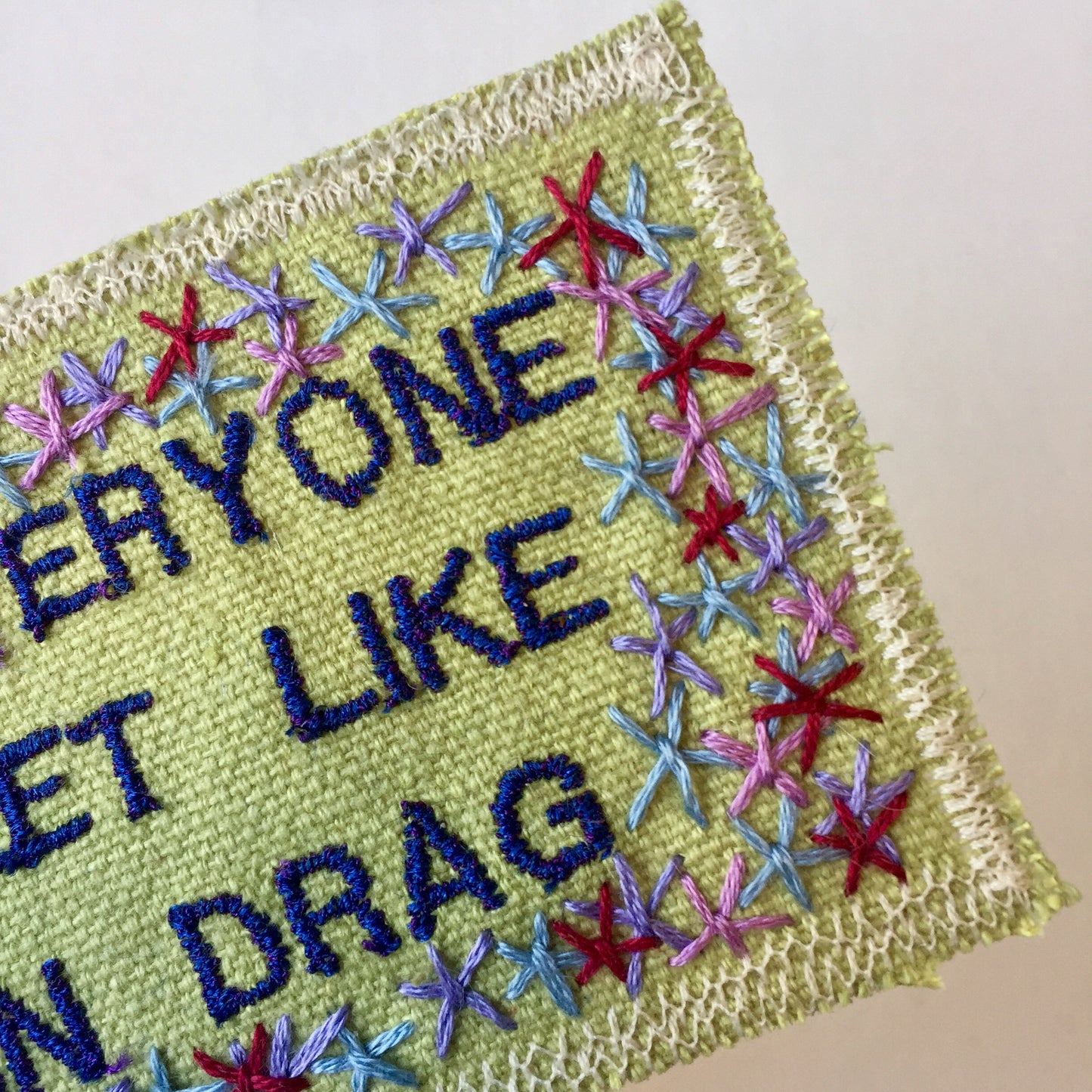 Ram Dass Quote. Handmade Embroidered Canvas Patch.