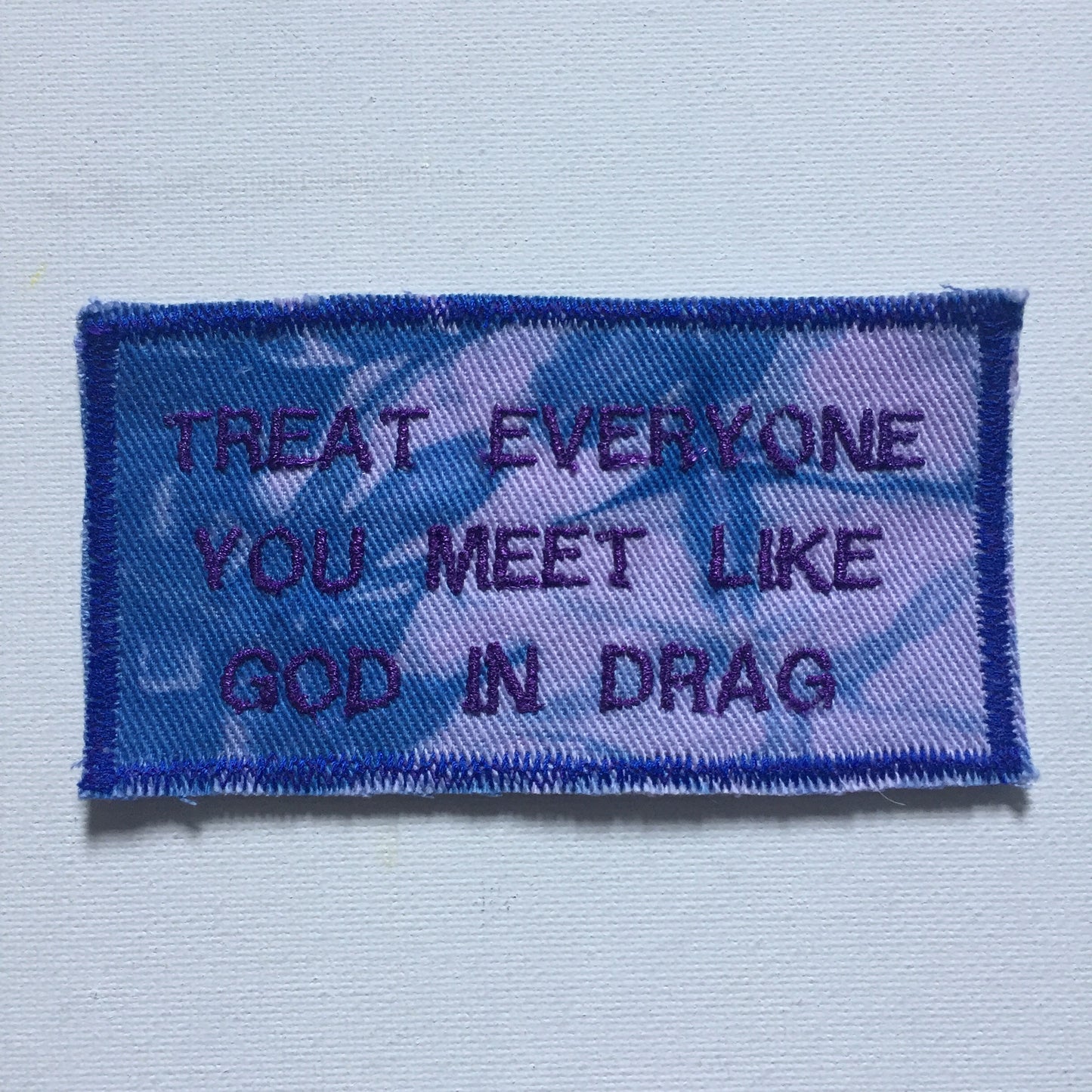 Ram Dass Quote. Handmade Embroidered Canvas Patch.