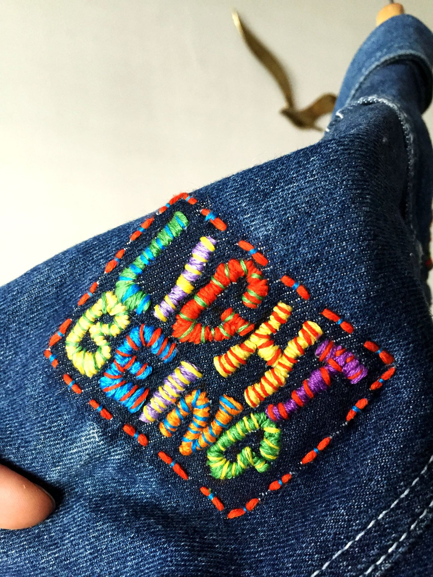 STARSEED Hand-Embroidered Kids Vintage Denim Jacket