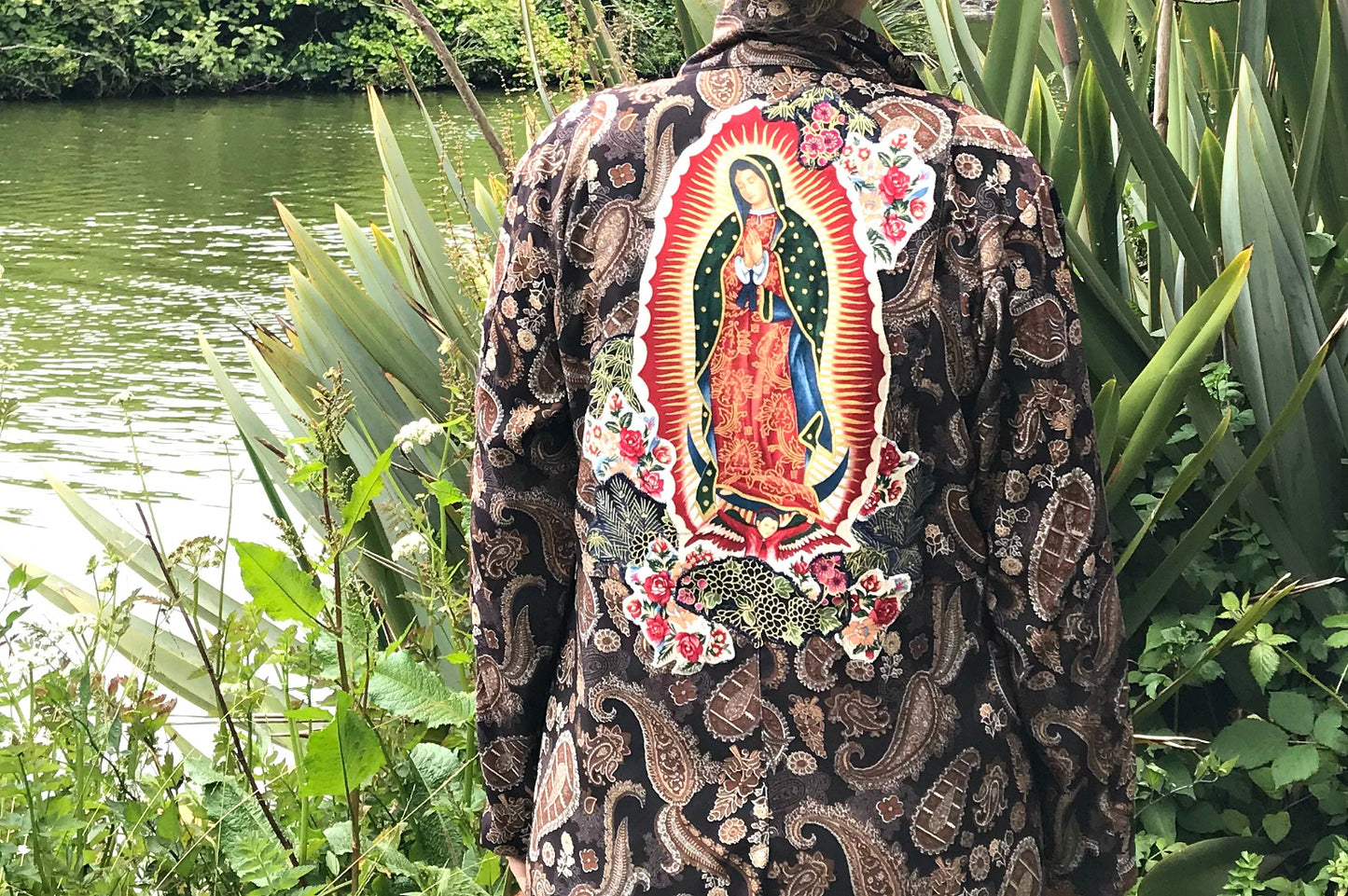 Virgen de Guadalupe Goes to Paisley Park. Vintage Art Jacket