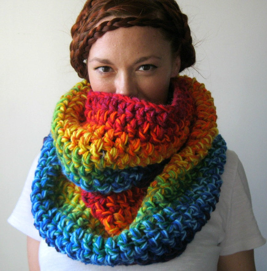 Ultimate Double Rainbow Circle Scarf