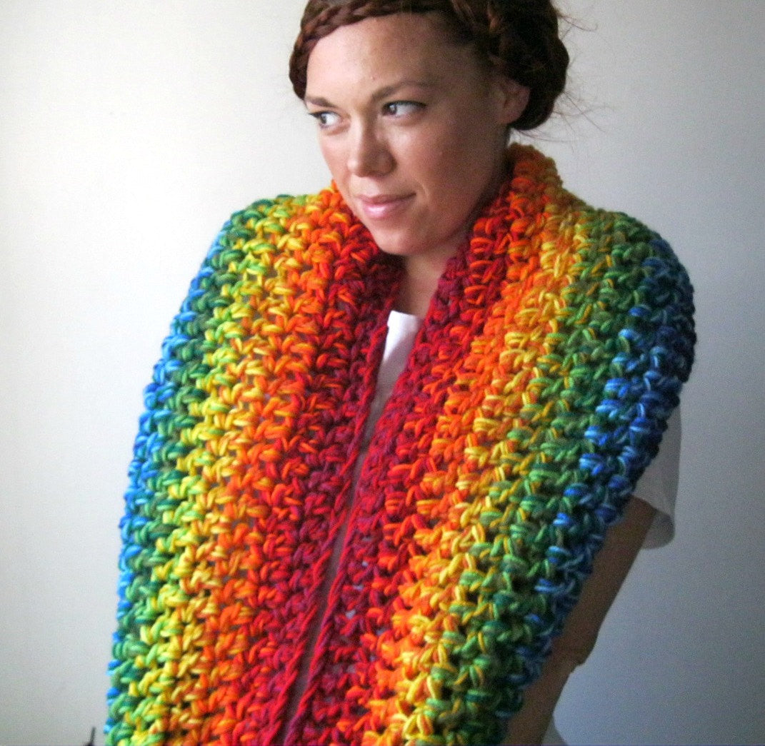 Ultimate Double Rainbow Circle Scarf