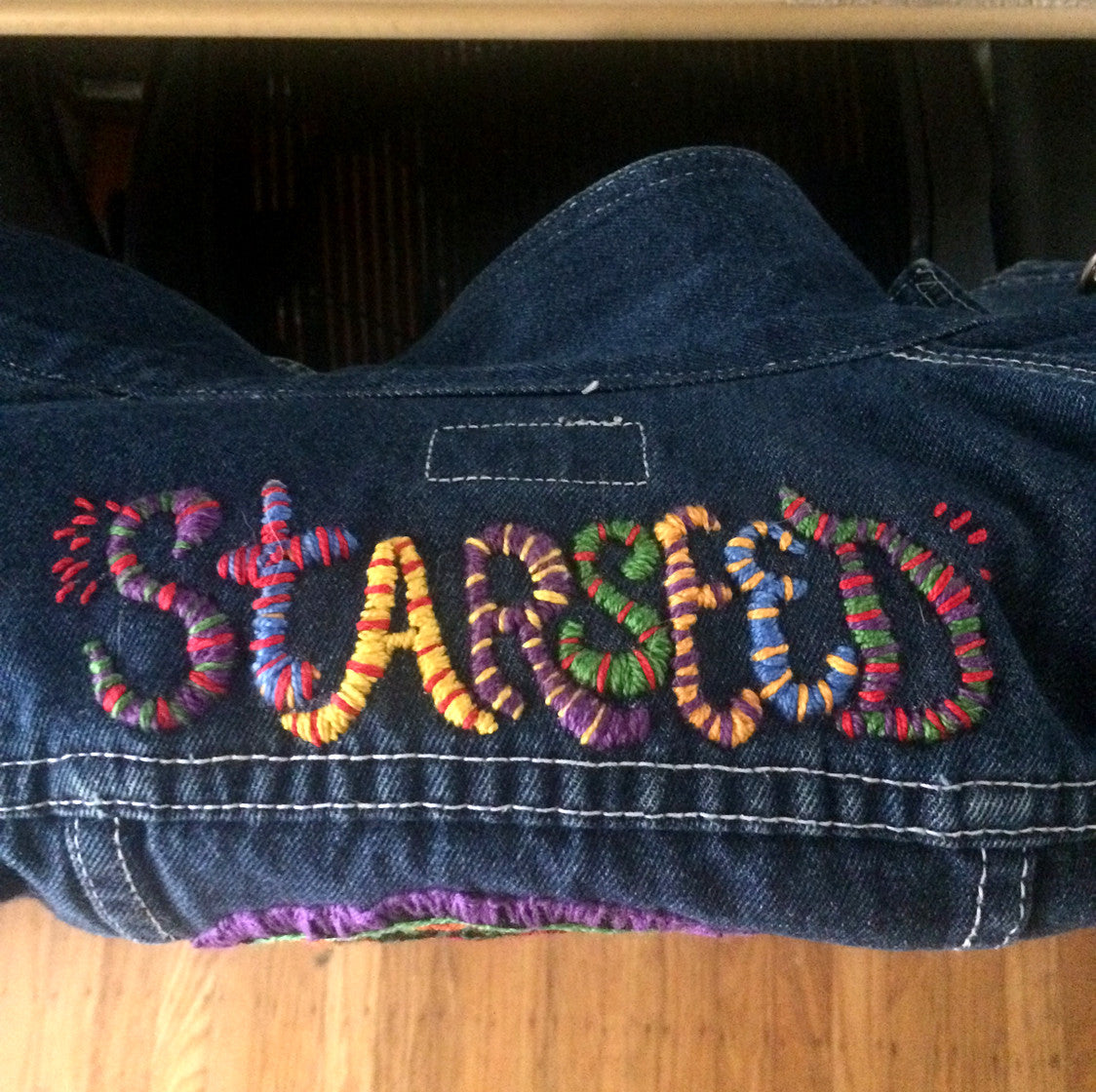 STARSEED Hand-Embroidered Kids Vintage Denim Jacket