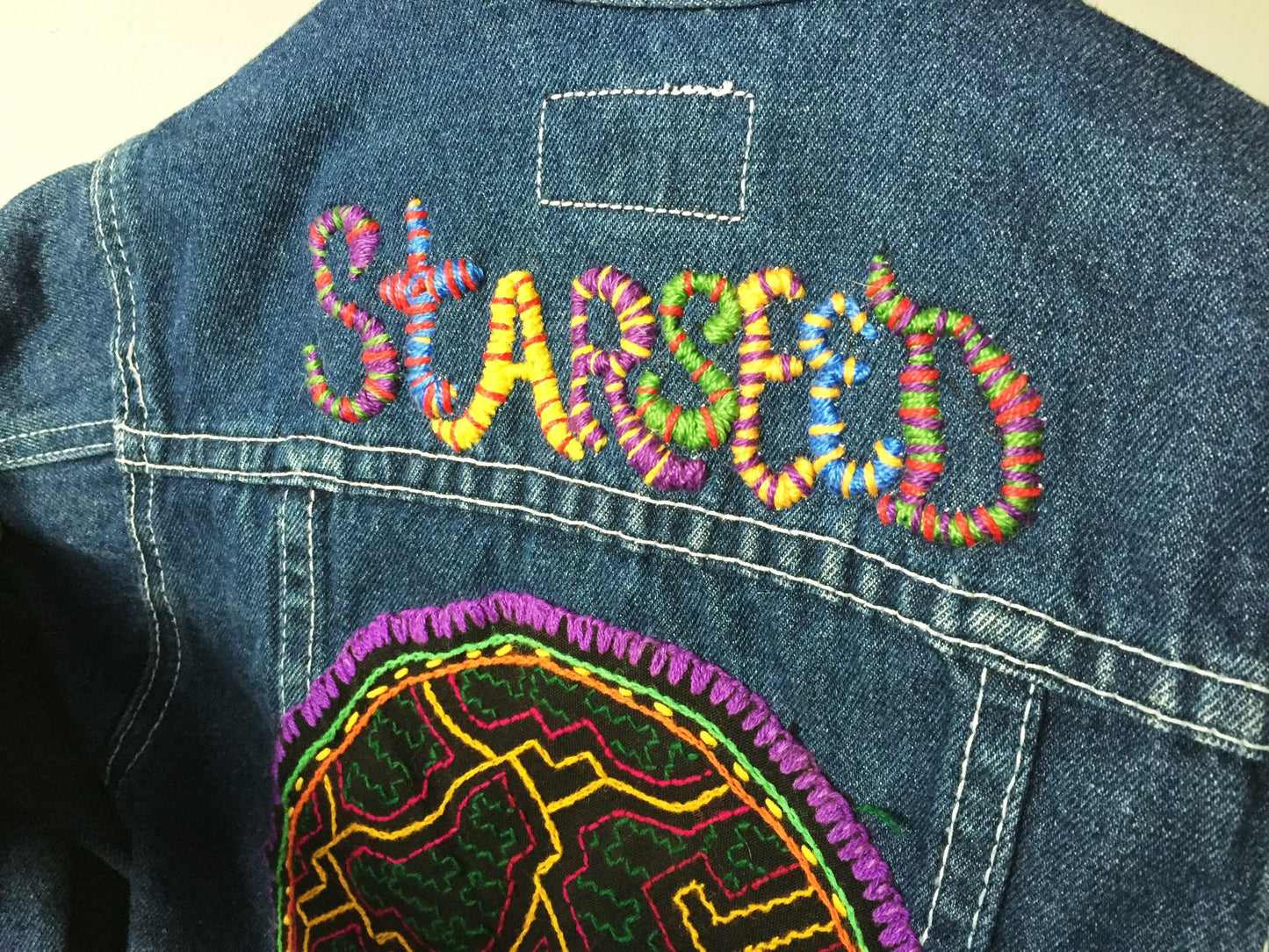 STARSEED Hand-Embroidered Kids Vintage Denim Jacket