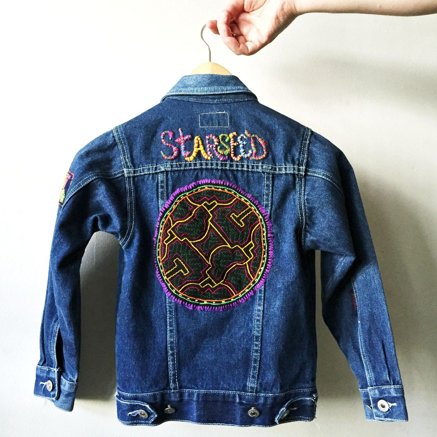 STARSEED Hand-Embroidered Kids Vintage Denim Jacket