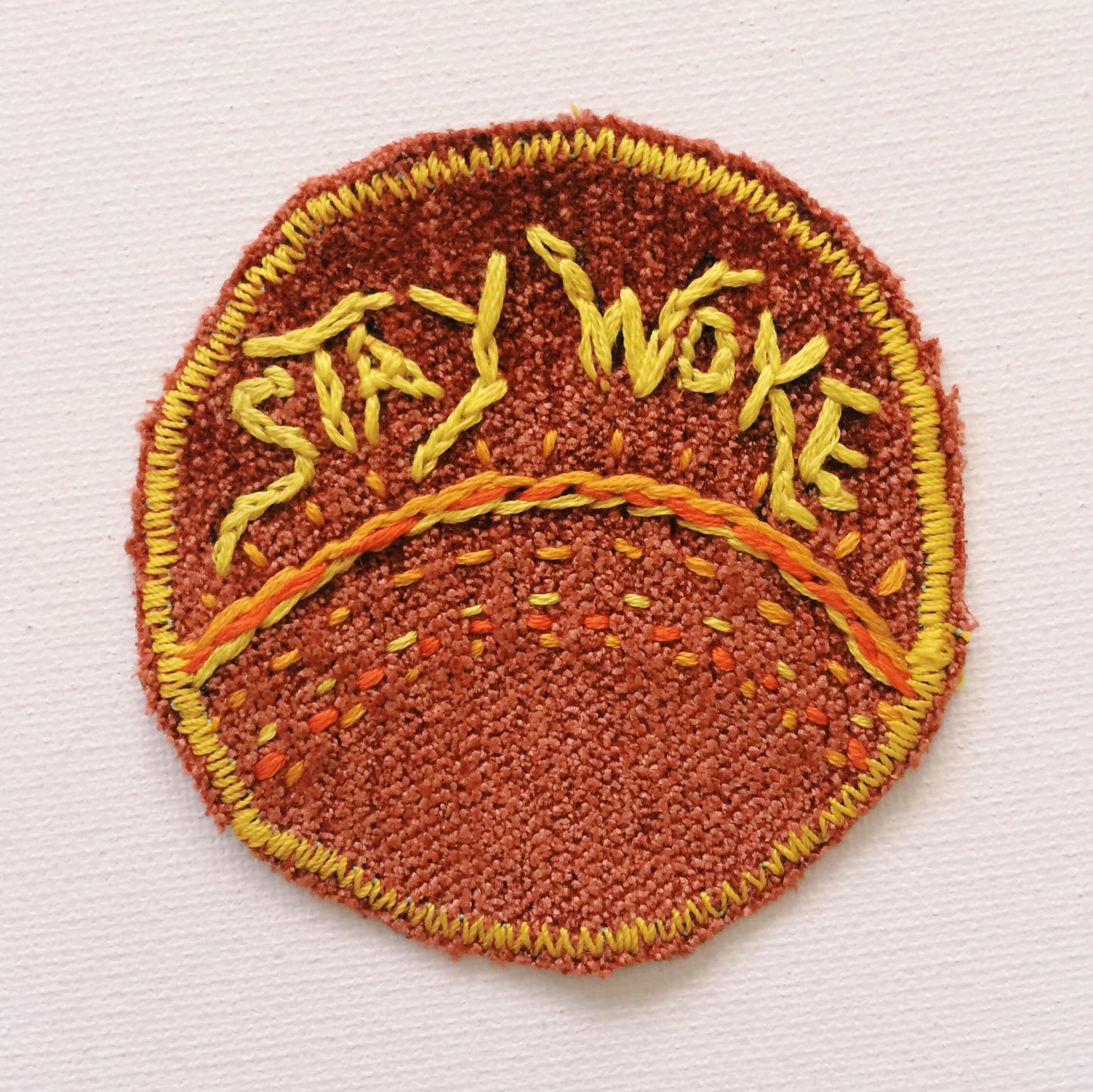 Stay Woke Hand Stitched Patch