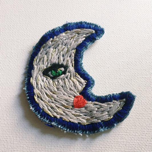 La Luna Hand-Stitched Denim Patch