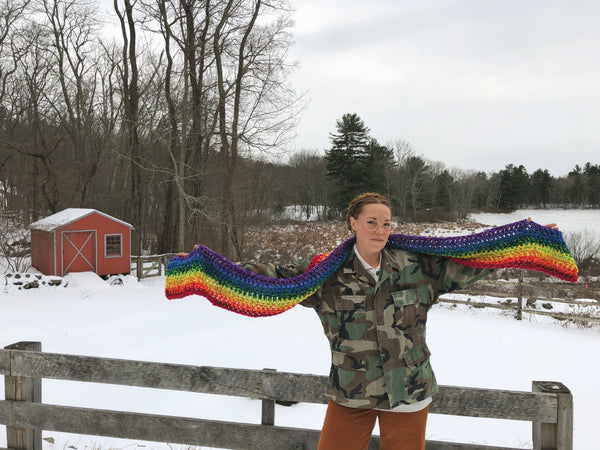 Longest Most Intense Supersonic Rainbow Scarf - One of a Kind and Ready to Ship