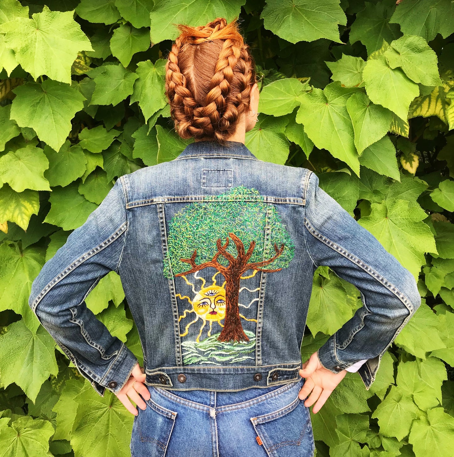Embroidered Levi's Art Jacket. Cosmic Canopy.