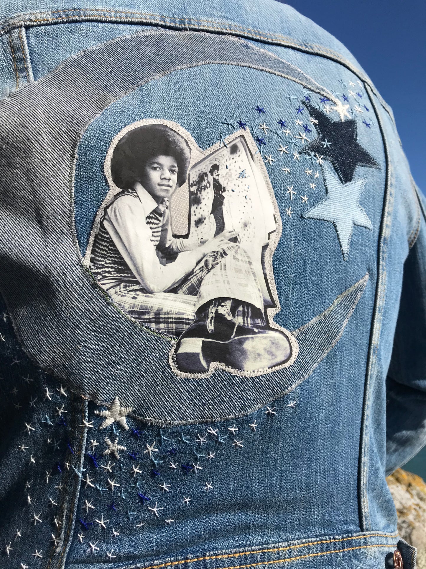 MJ in the Stars. Cosmic Michael Jackson Totem Denim Jacket
