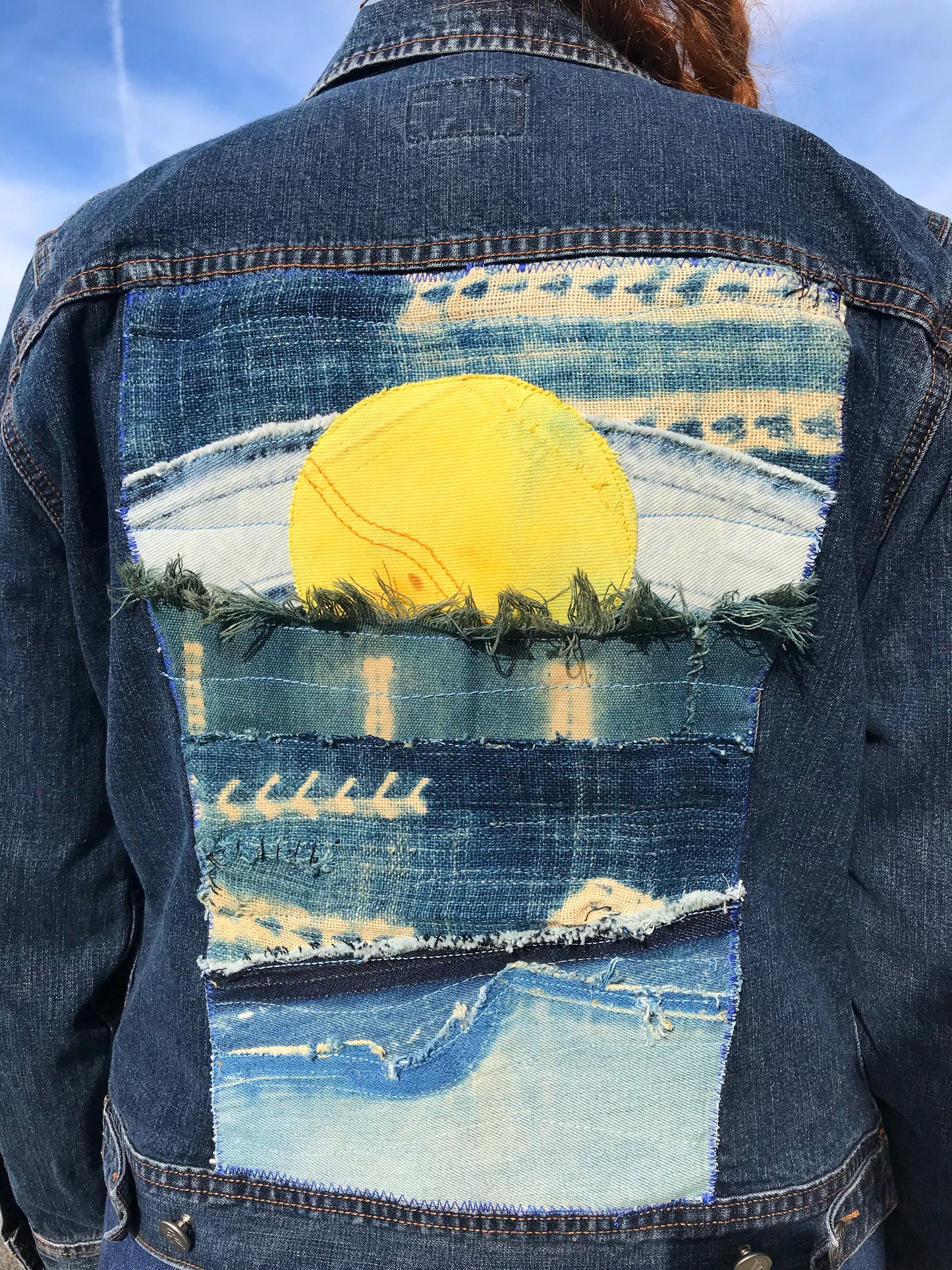 Sea∙Sun☀︎Sky Textile Collage Jacket