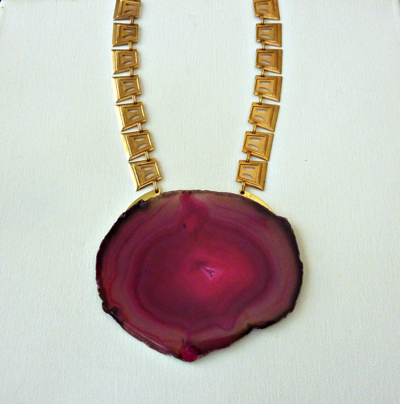 Electric Agate Statement Necklace