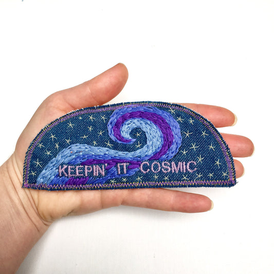 KEEPIN' IT COSMIC Large Embroidered Denim Patch