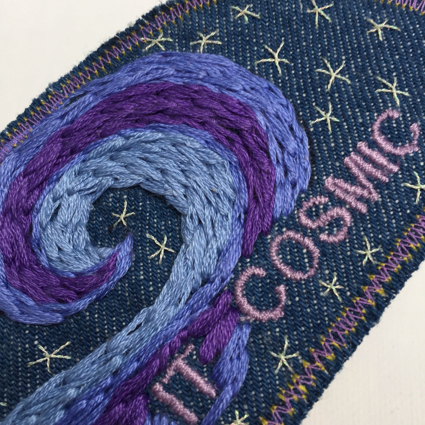 KEEPIN' IT COSMIC Large Embroidered Denim Patch