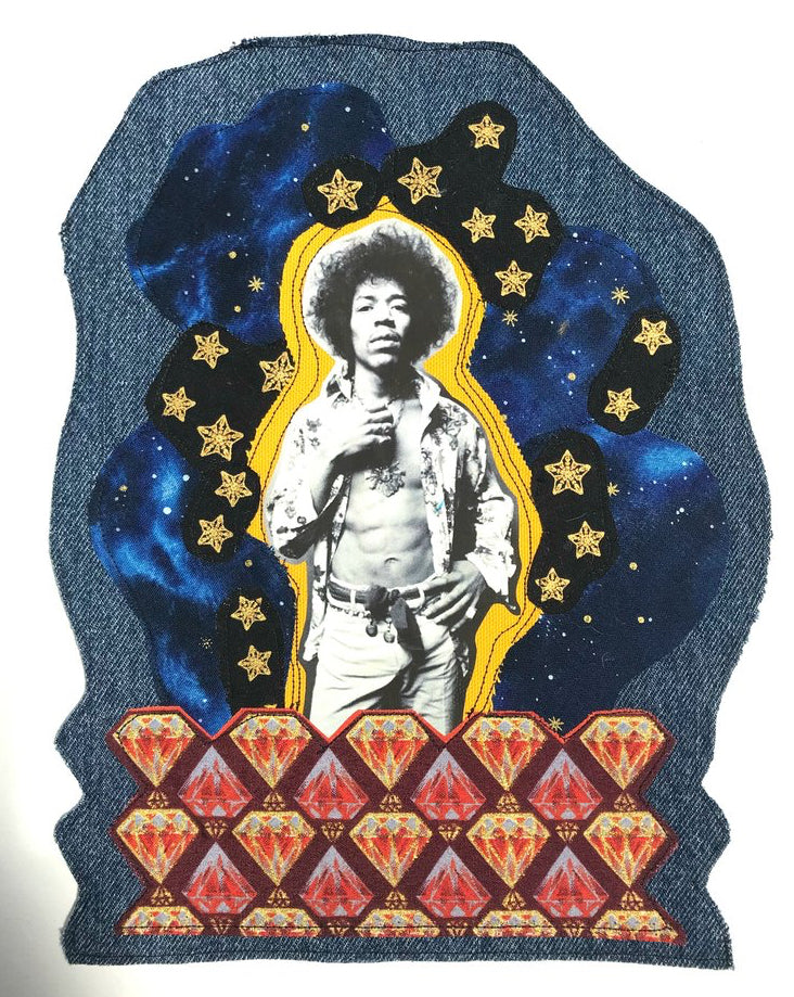 Cosmic Jimi Hendrix Back Patch. DIY Custom Denim