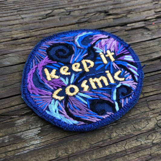 KEEP IT COSMIC Hand Embroidered Canvas Patch