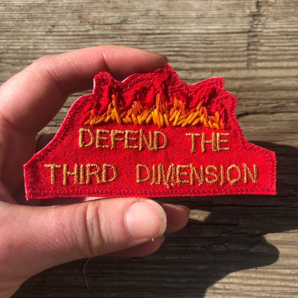 Dimensional Defense Department. Hand Embroidered Canvas Patch