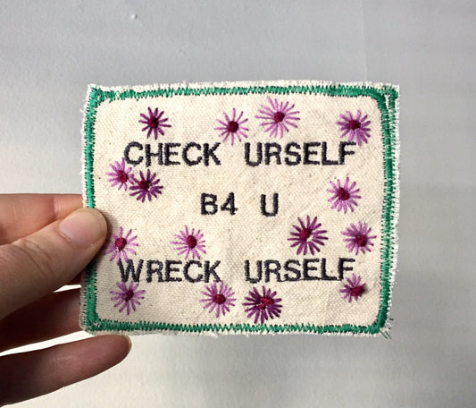 Sound Advice - Handmade Embroidered Canvas Patch