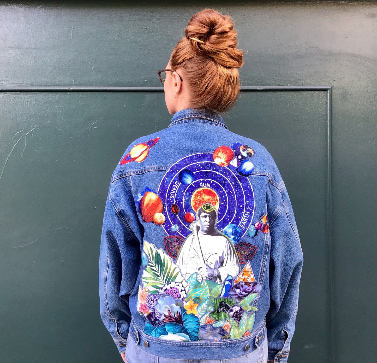 Sun Ra Cosmic Vintage Denim Tribute Art Jacket