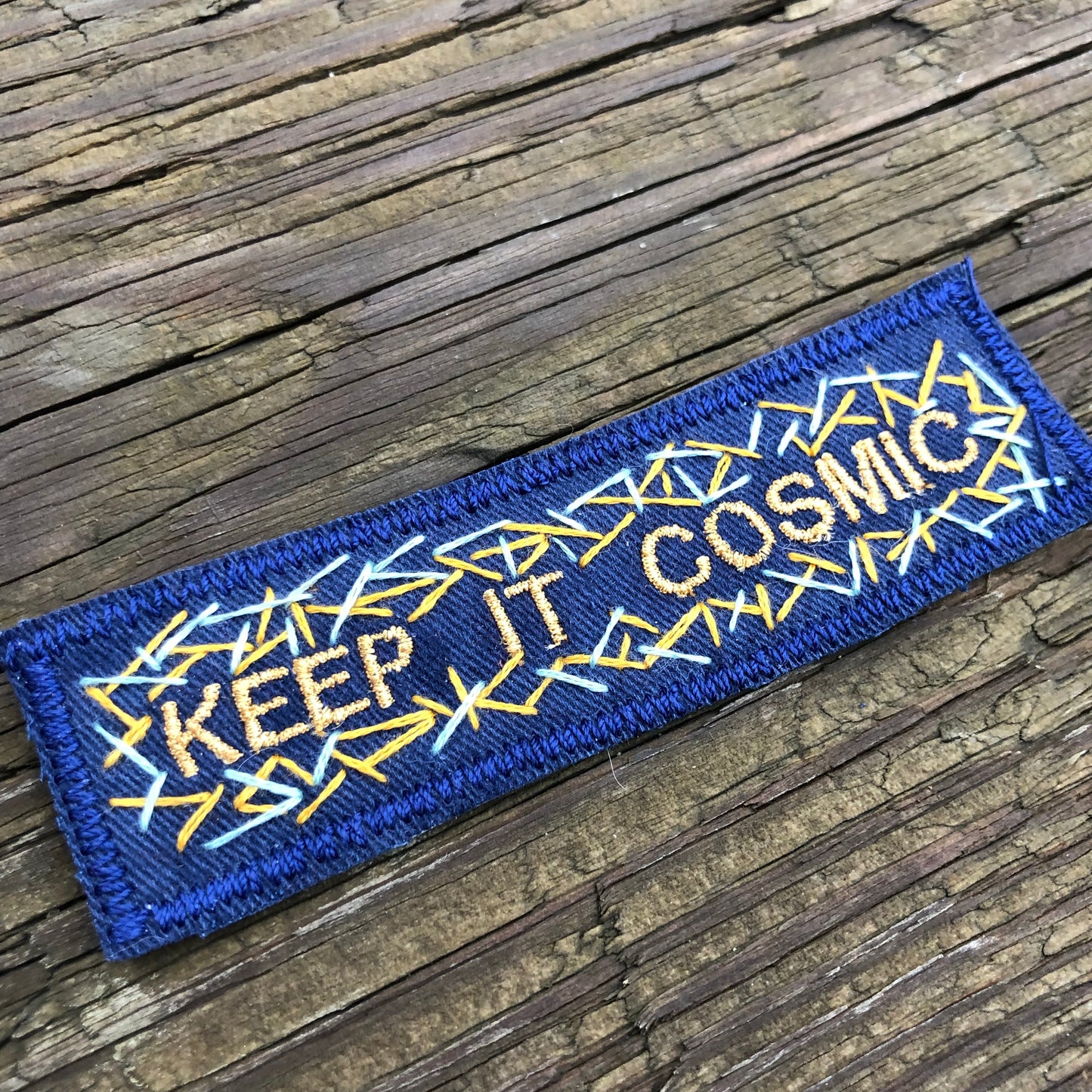 KEEP IT COSMIC Hand Embroidered Canvas Patch - Light