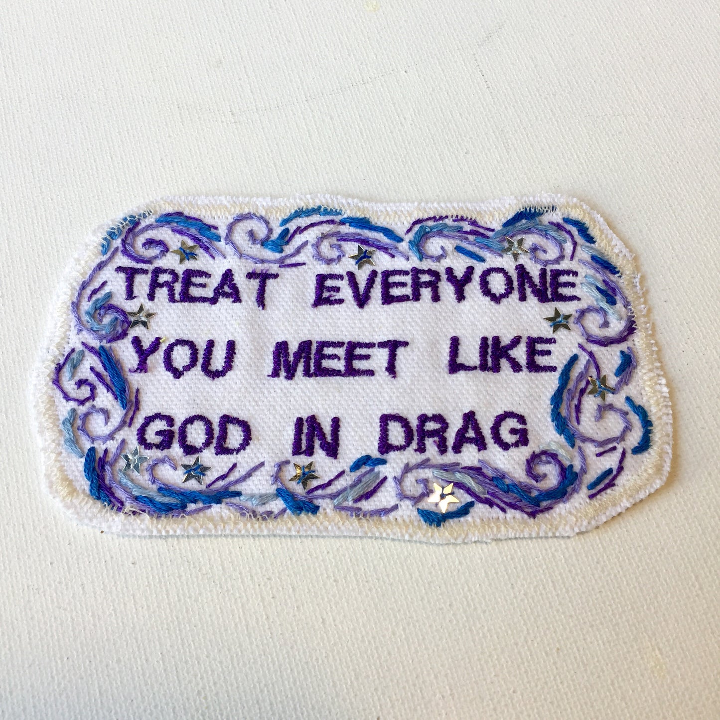 Ram Dass Quote. Handmade Embroidered Canvas Patch. One of a Kind