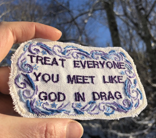 Ram Dass Quote. Handmade Embroidered Canvas Patch. One of a Kind